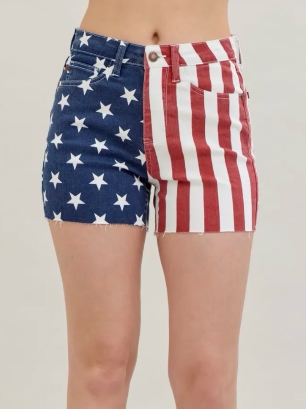 Judy Blue Americana High Waist Stars & Stripes Shorts - Red, White, Blue